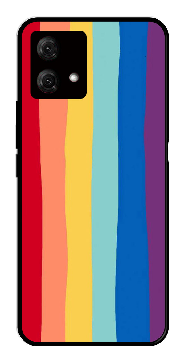 Rainbow MultiColor Metal Mobile Case for Moto G84 5G   (Design No -03)
