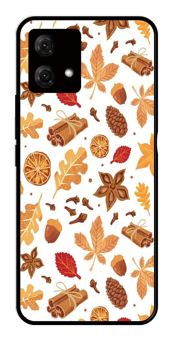 Autumn Leaf Metal Mobile Case for Moto G84 5G   (Design No -19)