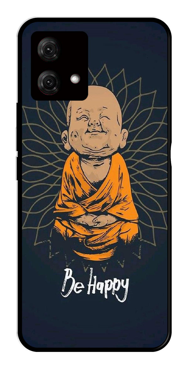 Be Happy Metal Mobile Case for Moto G84 5G   (Design No -27)