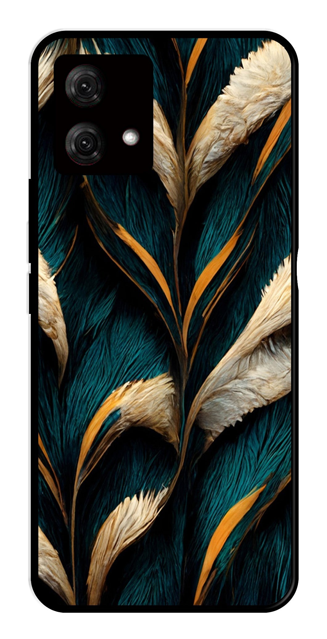 Feathers Metal Mobile Case for Moto G84 5G   (Design No -30)