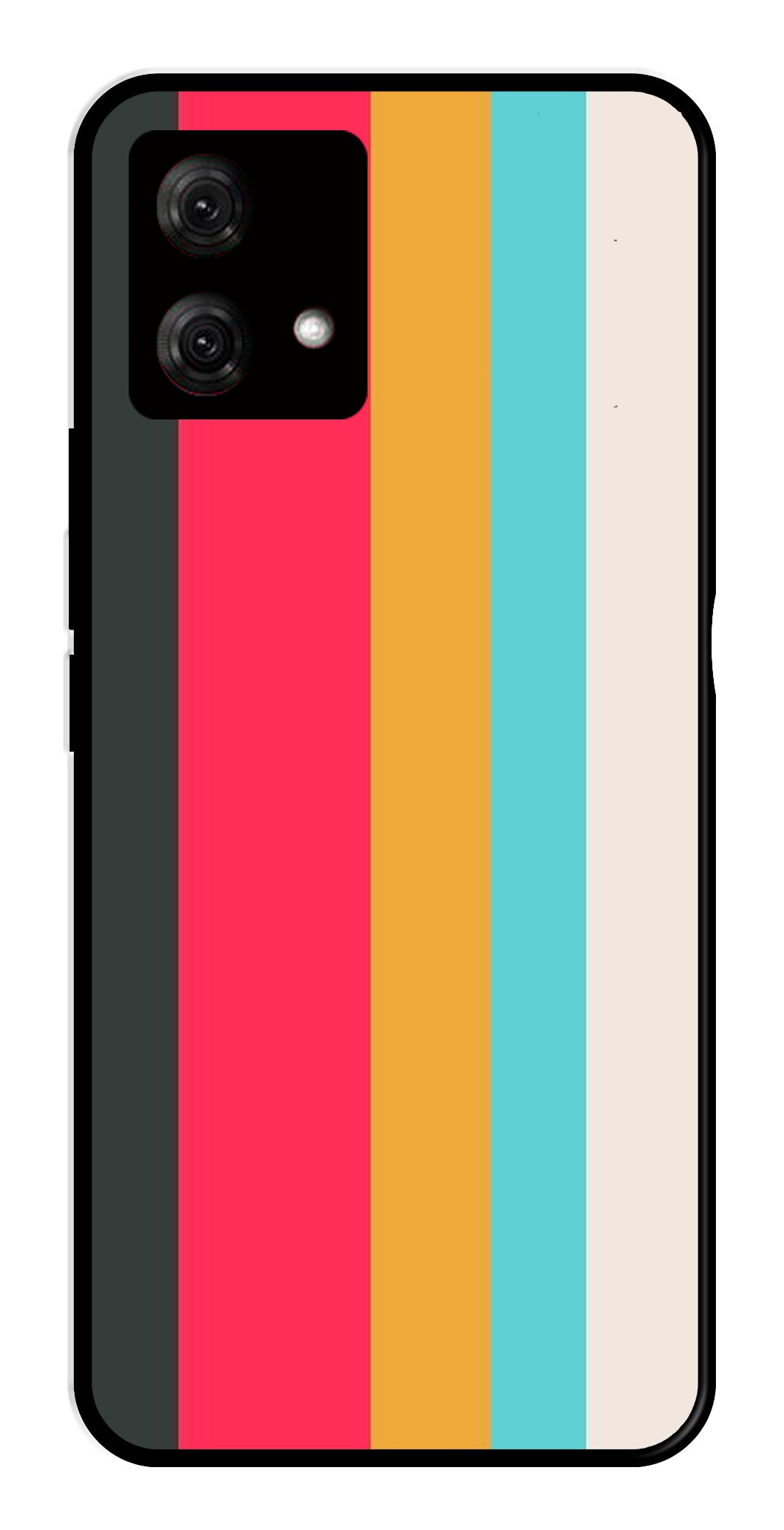 Muted Rainbow Metal Mobile Case for Moto G84 5G   (Design No -31)