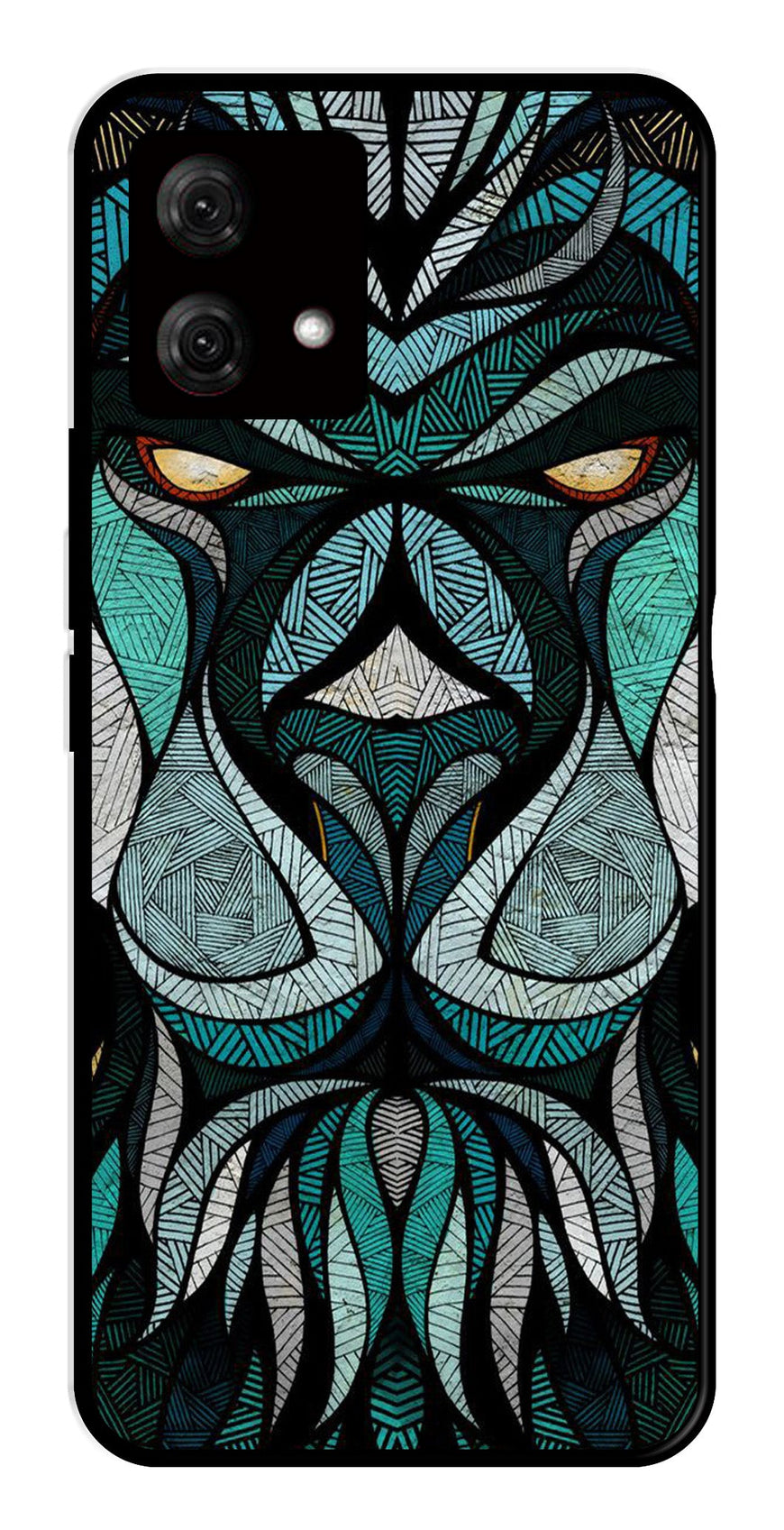 Lion Pattern Metal Mobile Case for Moto G84 5G   (Design No -40)