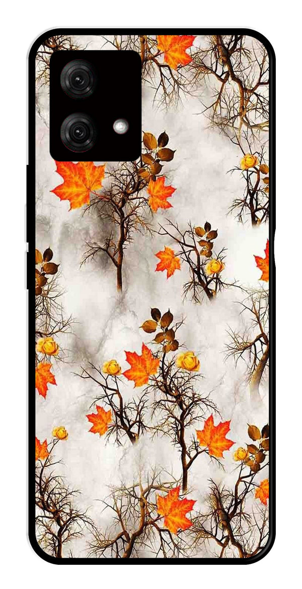 Autumn leaves Metal Mobile Case for Moto G84 5G   (Design No -55)