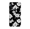 White flowers Black Background Case for Moto G8 Plus