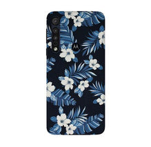 White flowers Blue Background2 Mobile Back Case for Moto G8 Plus (Design - 15)