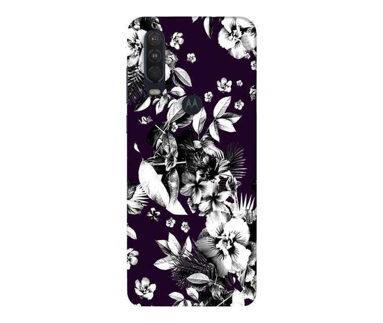 white flowers Case for Moto One Action