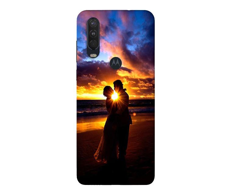 Couple Sea shore Case for Moto One Action