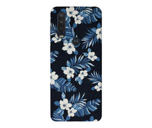 White flowers Blue Background2 Mobile Back Case for Moto One Action (Design - 15)