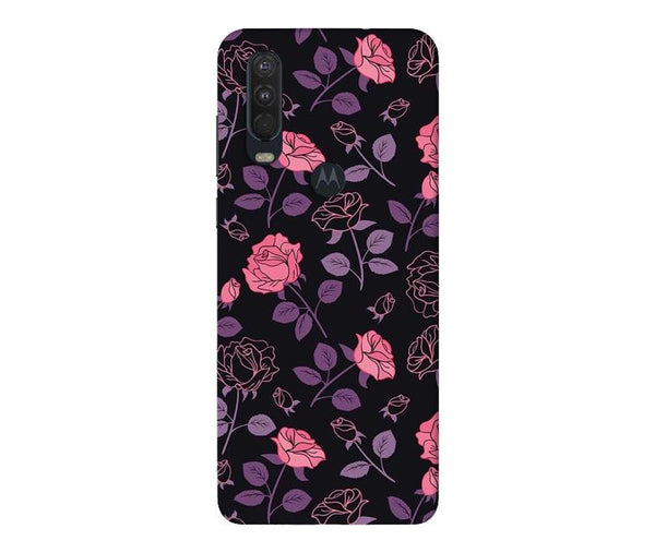Rose Black Background Case for Moto One Action