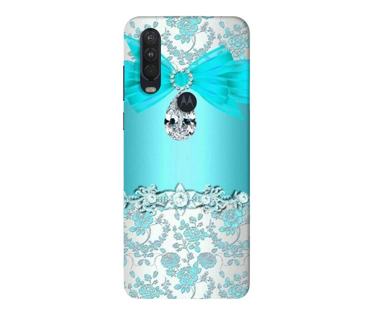 Shinny Blue Background Case for Moto One Action
