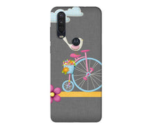 Sparron with cycle Mobile Back Case for Moto One Action (Design - 34)
