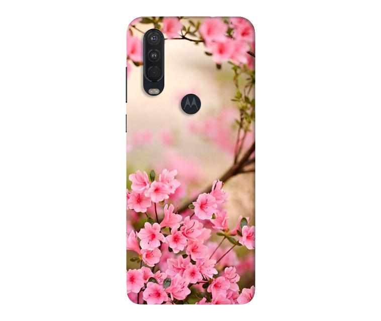 Pink flowers Case for Moto One Action