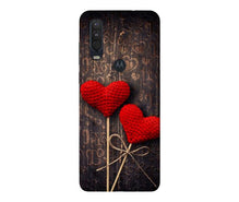 Red Hearts Mobile Back Case for Moto One Action (Design - 80)