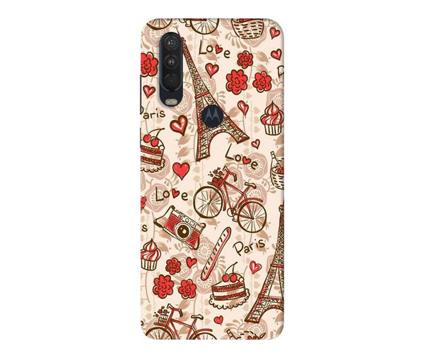 Love Paris Case for Moto One Action  (Design - 103)