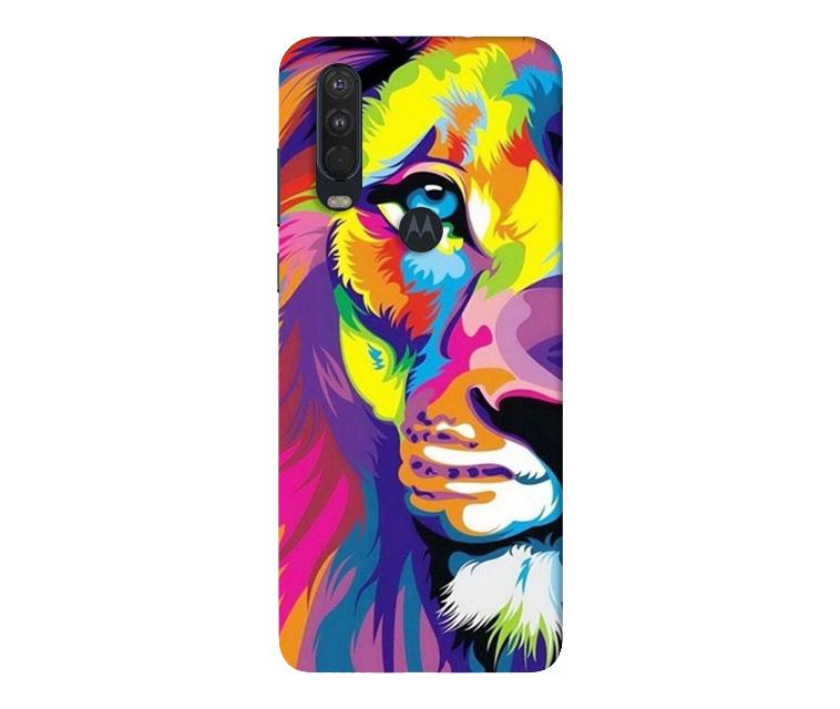 Colorful Lion Case for Moto One Action  (Design - 110)