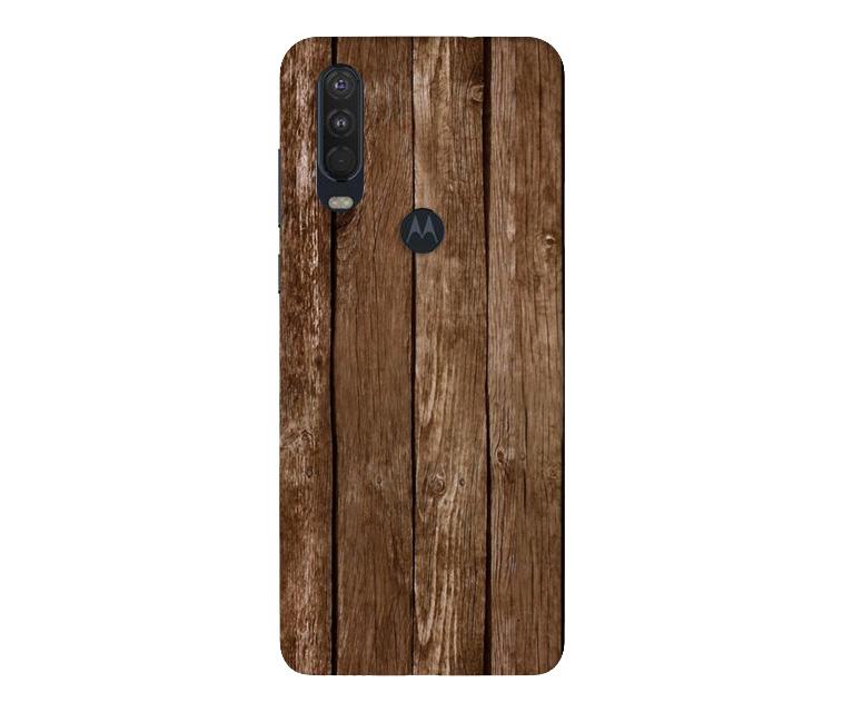 Wooden Look Case for Moto One Action  (Design - 112)