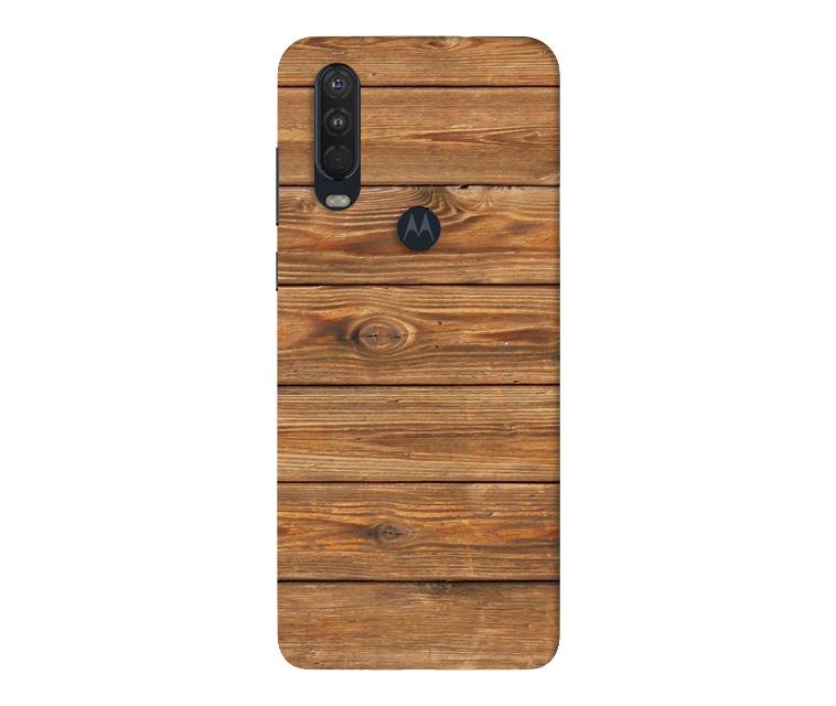 Wooden Look Case for Moto One Action  (Design - 113)