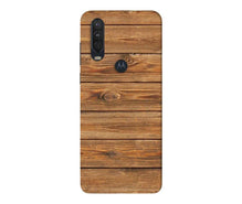 Wooden Look Mobile Back Case for Moto One Action  (Design - 113)