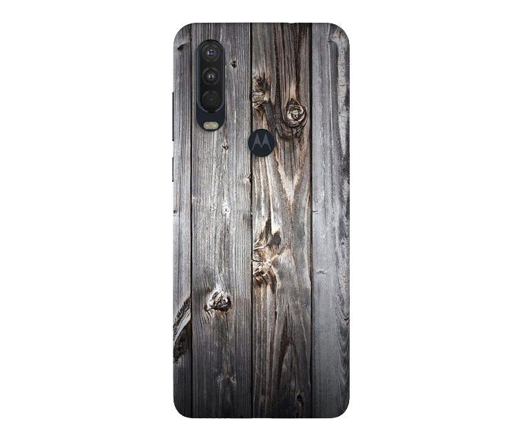 Wooden Look Case for Moto One Action  (Design - 114)