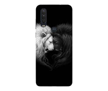 Dark White Lion Mobile Back Case for Moto One Action  (Design - 140)