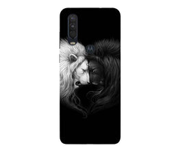 Dark White Lion Case for Moto One Action(Design - 140)