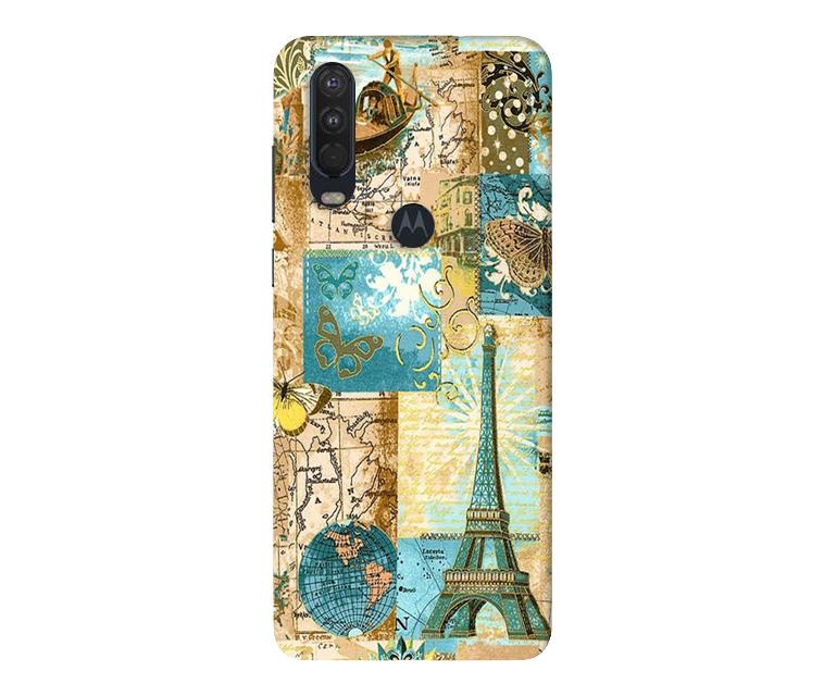 Travel Eiffel Tower Case for Moto One Action (Design No. 206)
