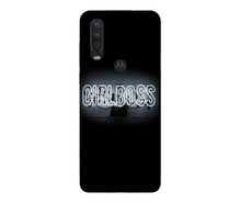 Girl Boss Black Mobile Back Case for Moto One Action (Design - 268)