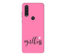 Girl Boss Pink Mobile Back Case for Moto One Action (Design - 269)