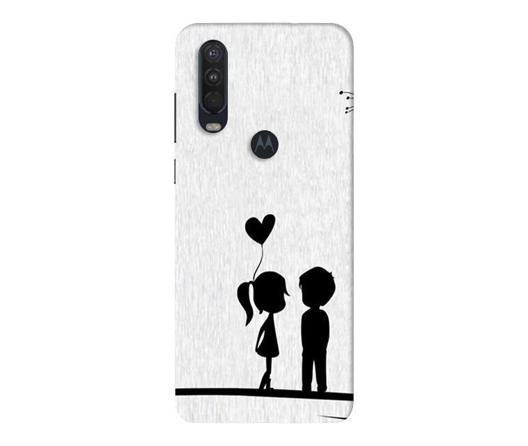 Cute Kid Couple Case for Moto One Action (Design No. 283)