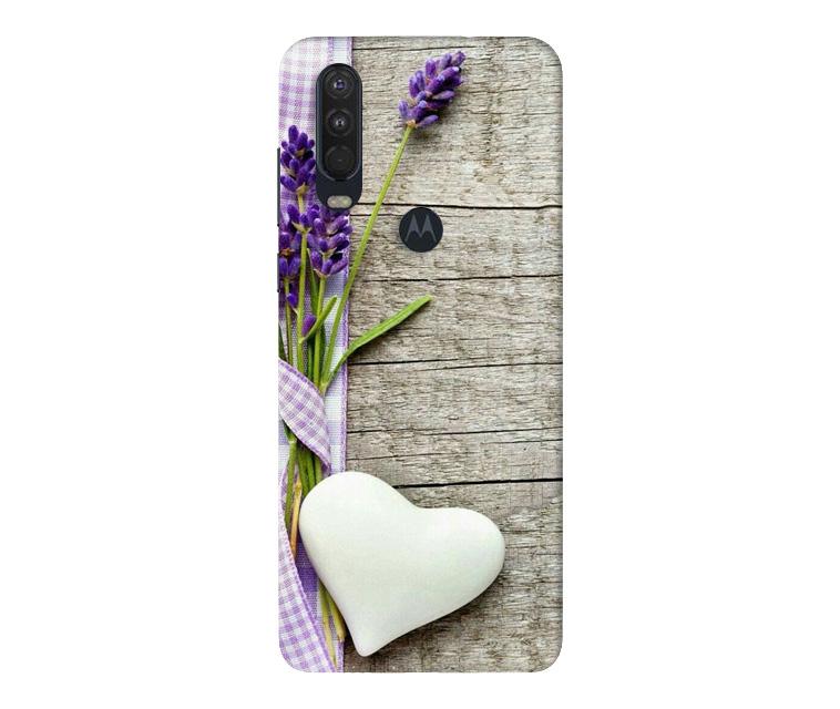 White Heart Case for Moto One Action (Design No. 298)