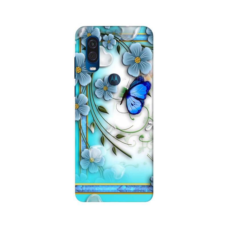 Blue Butterfly Case for Moto One Vision