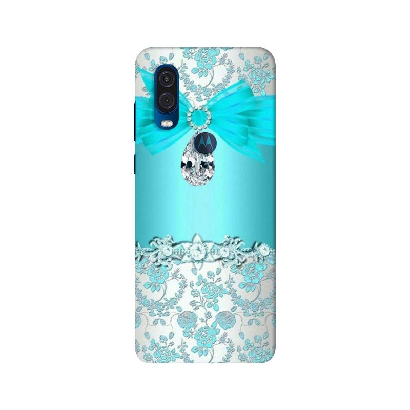 Shinny Blue Background Case for Moto One Vision