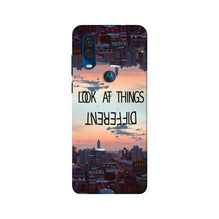 Look at things different Mobile Back Case for Moto One Vision (Design - 99)