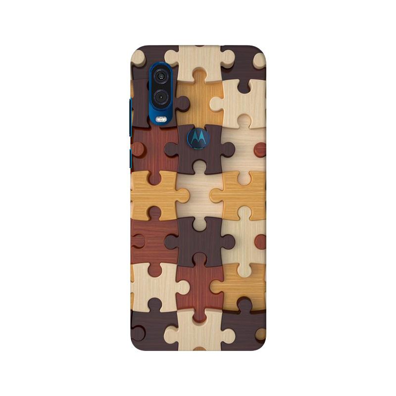 Puzzle Pattern Case for Moto One Vision (Design No. 217)