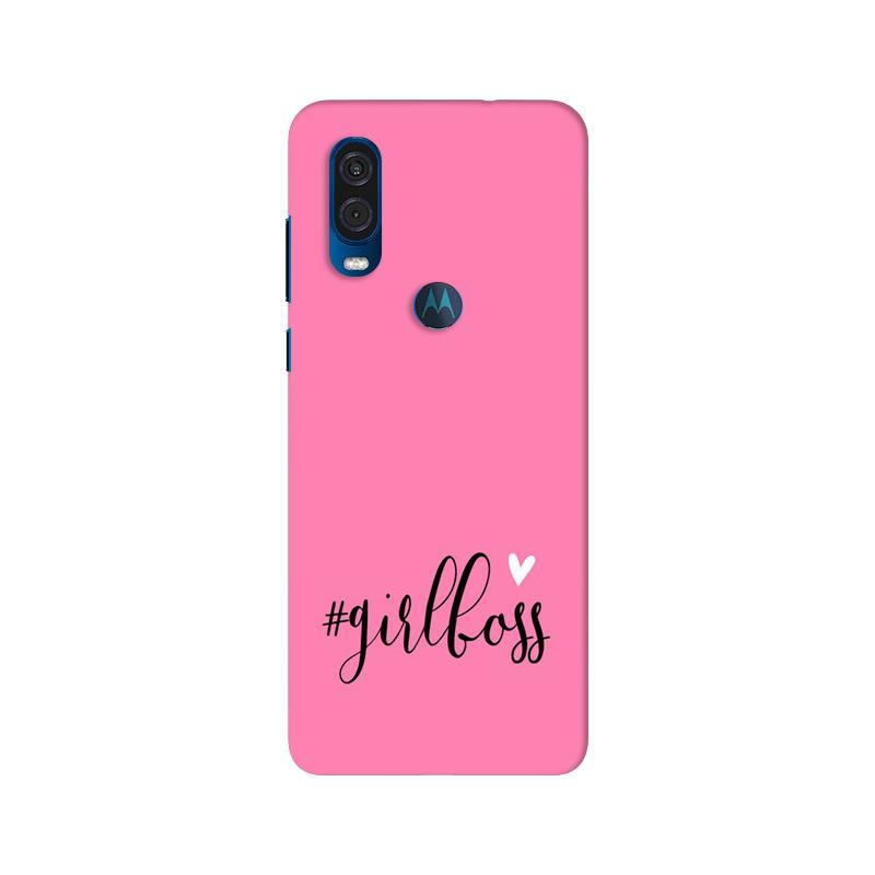 Girl Boss Pink Case for Moto One Vision (Design No. 269)
