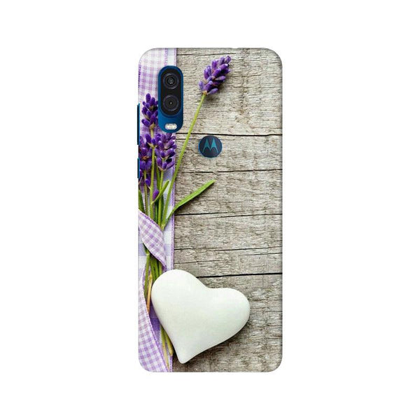 White Heart Case for Moto One Vision (Design No. 298)