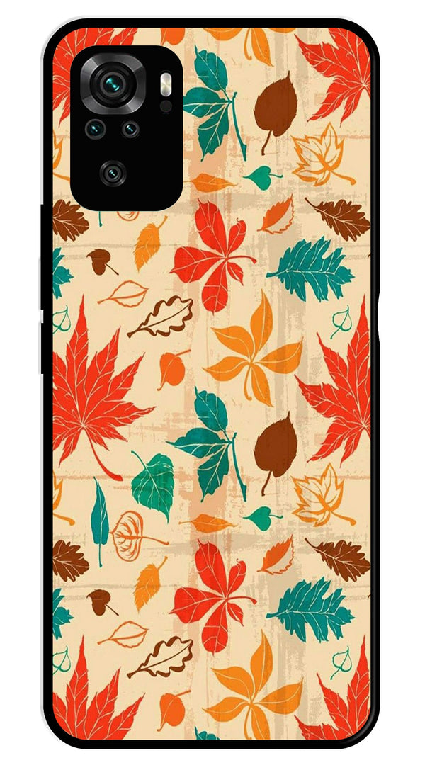 Leafs Design Metal Mobile Case for Redmi Note 10   (Design No -14)