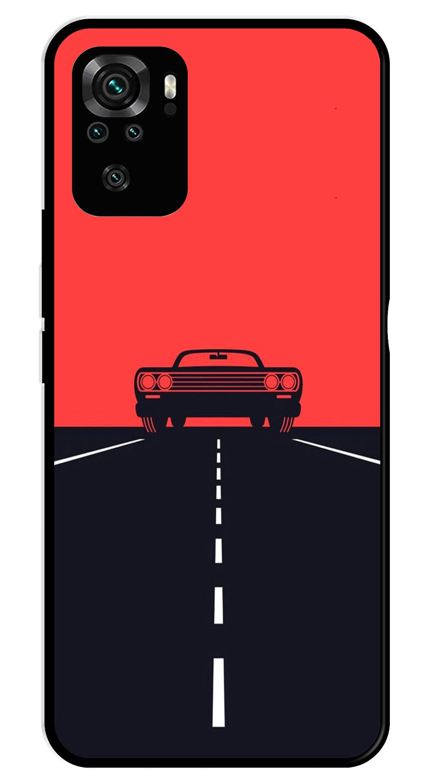 Car Lover Metal Mobile Case for Redmi Note 10   (Design No -21)