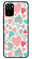 Hearts Pattern Metal Mobile Case for Redmi Note 10   (Design No -22)