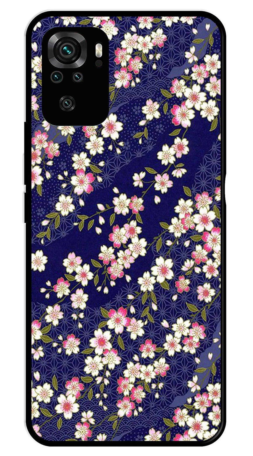 Flower Design Metal Mobile Case for Redmi Note 10   (Design No -25)