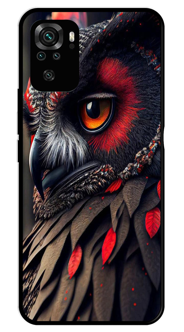 Owl Design Metal Mobile Case for Redmi Note 10   (Design No -26)