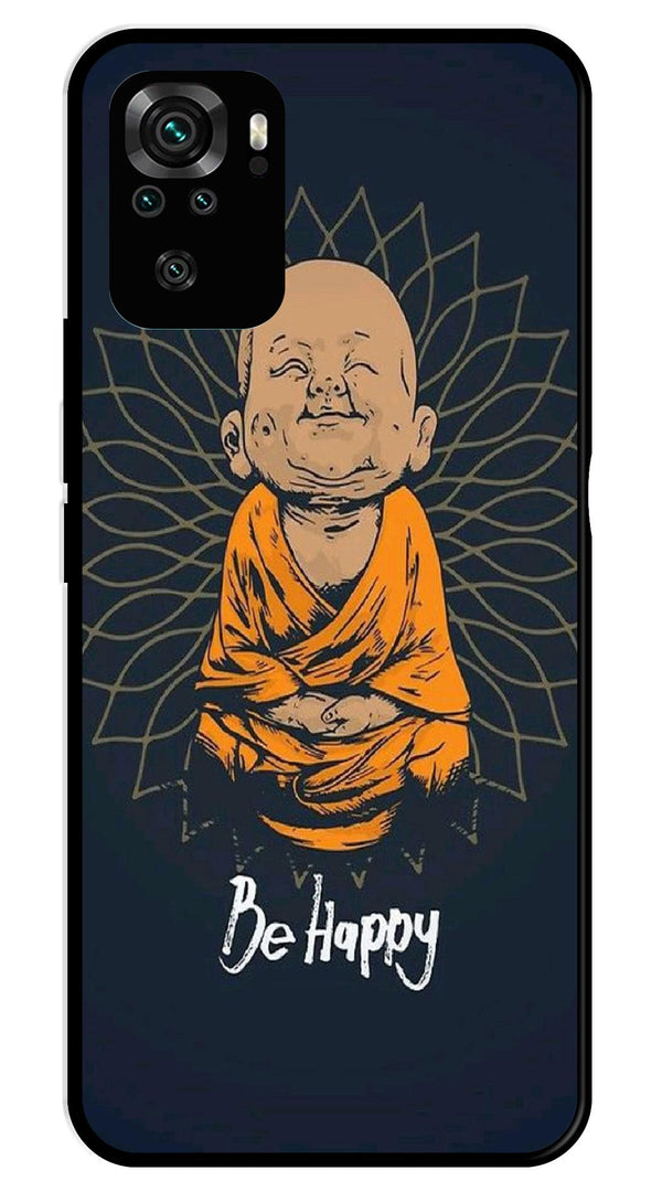 Be Happy Metal Mobile Case for Redmi Note 10   (Design No -27)