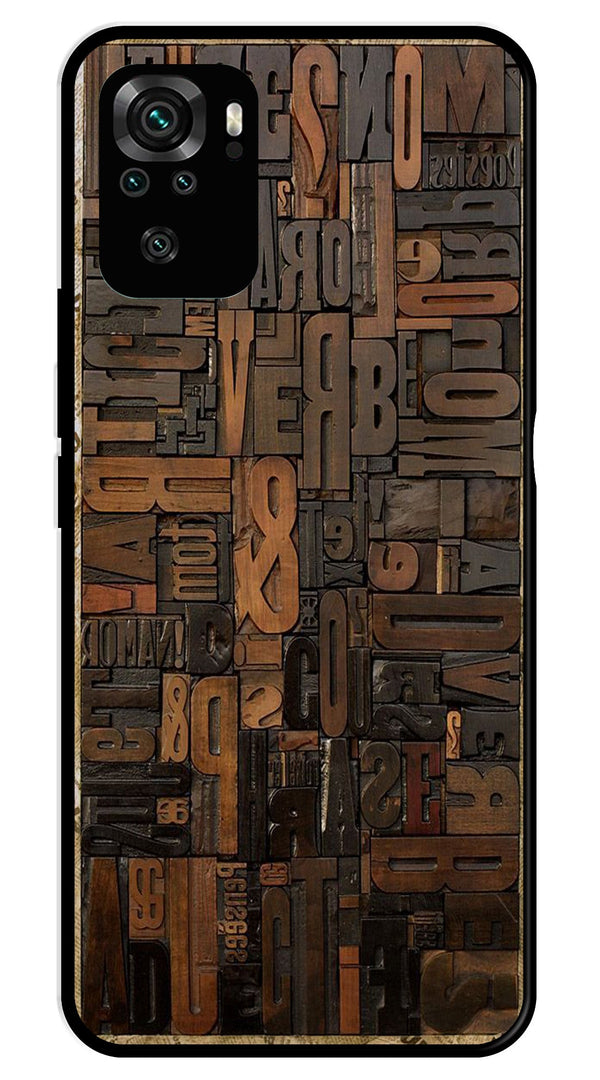 Alphabets Metal Mobile Case for Redmi Note 10   (Design No -32)