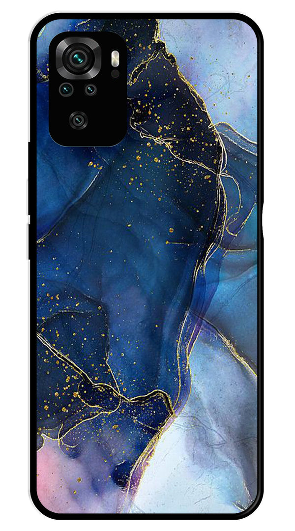 Blue Marble Metal Mobile Case for Redmi Note 10   (Design No -34)