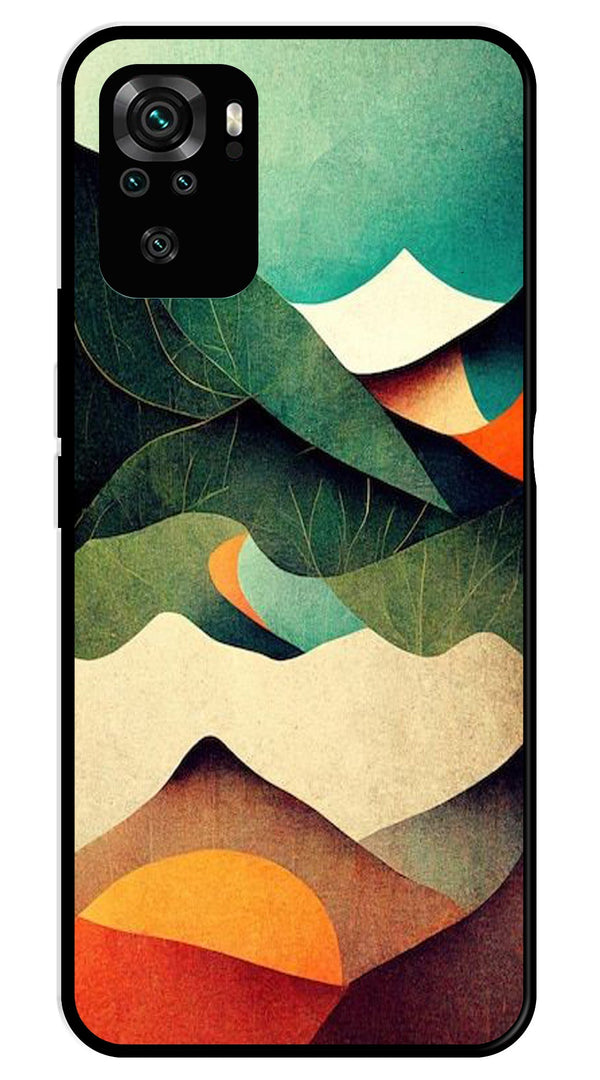 MultiColor Pattern Metal Mobile Case for Redmi Note 10   (Design No -43)
