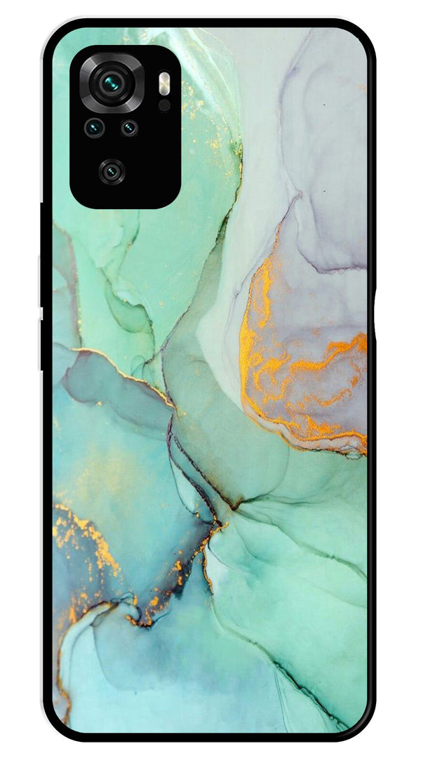 Marble Design Metal Mobile Case for Redmi Note 10   (Design No -46)