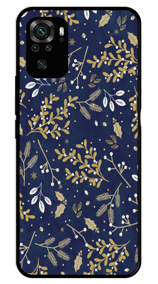 Floral Pattern  Metal Mobile Case for Redmi Note 10   (Design No -52)