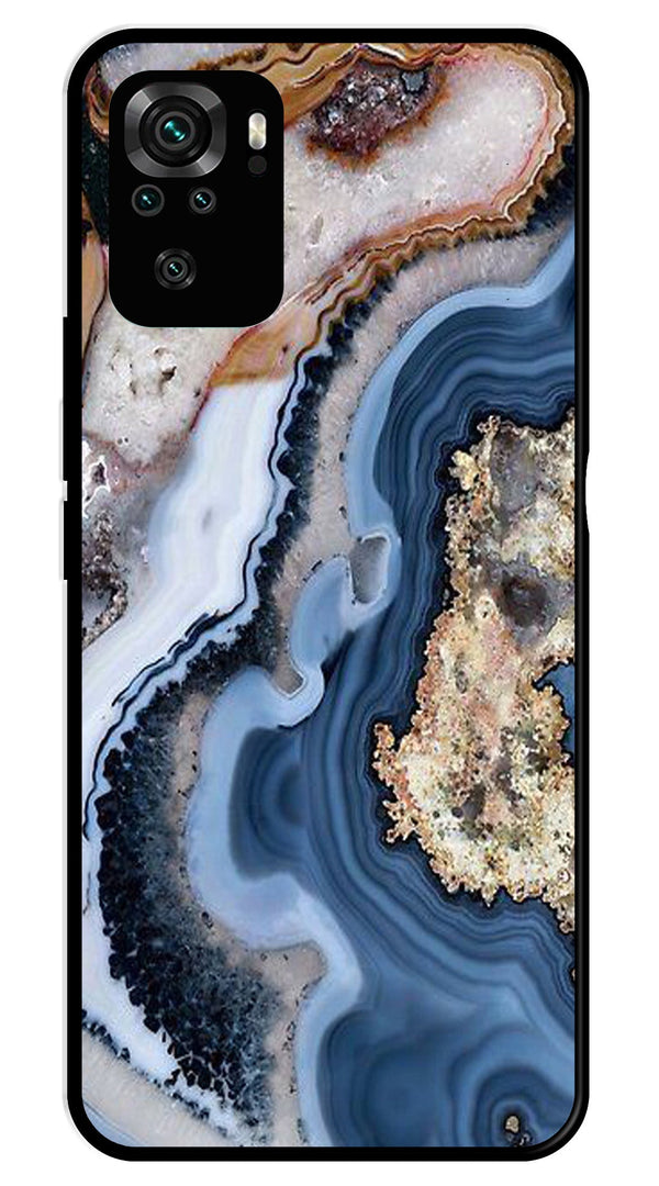Marble Design Metal Mobile Case for Redmi Note 10   (Design No -53)
