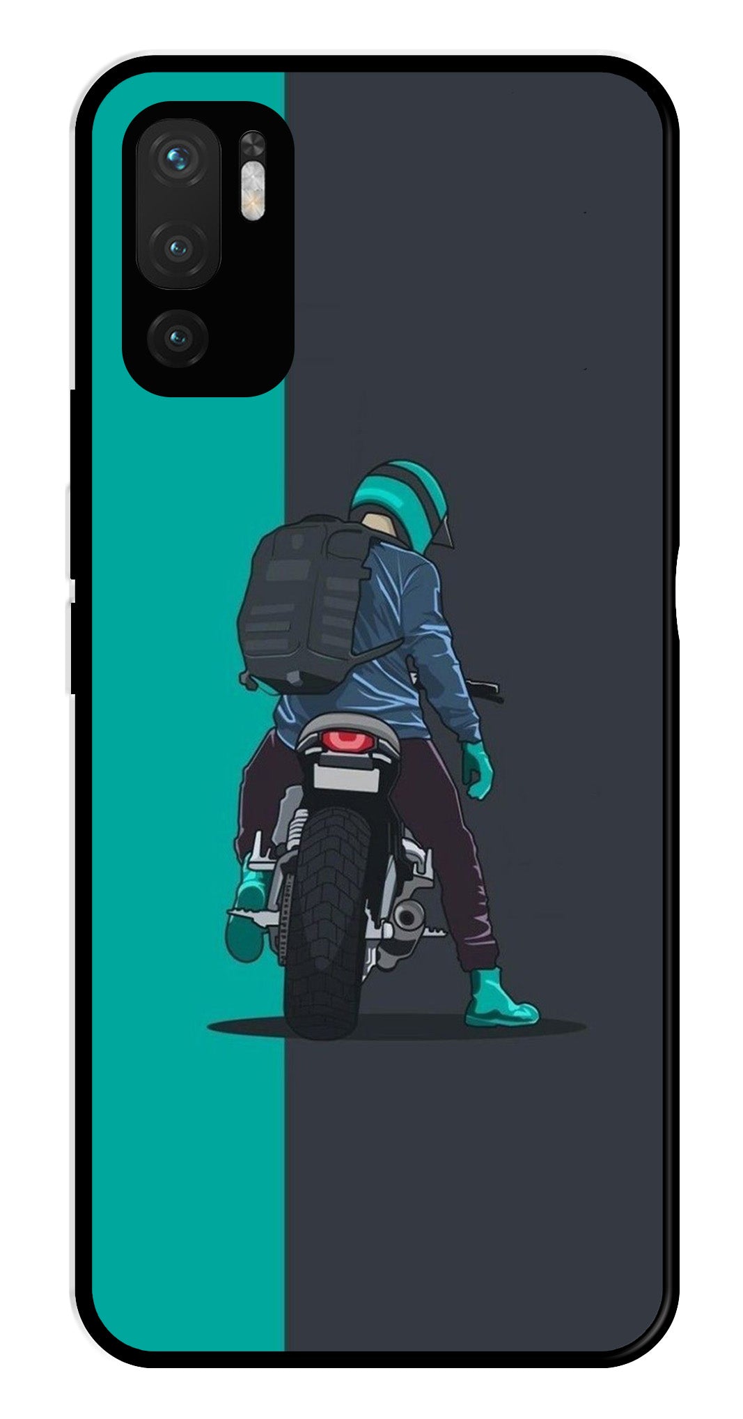 Bike Lover Metal Mobile Case for Redmi Note 10 5G   (Design No -05)
