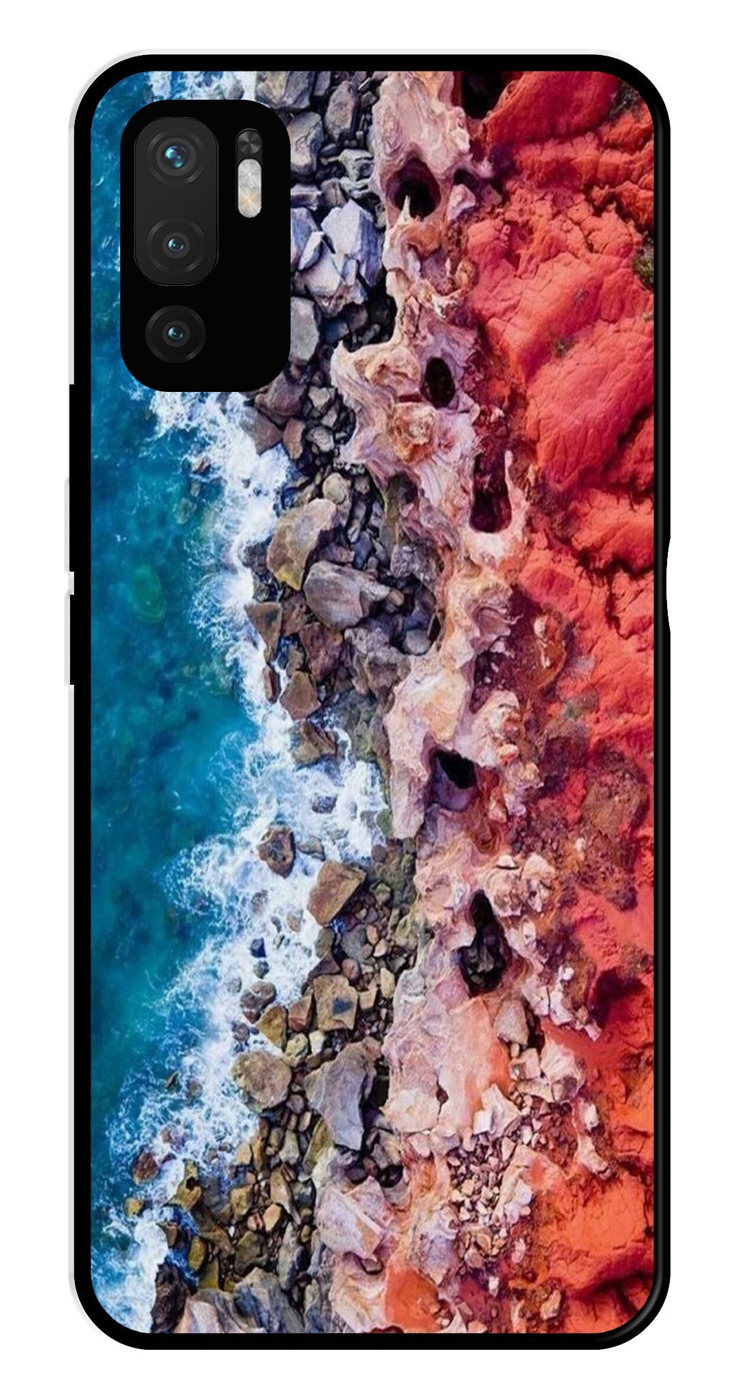 Sea Shore Metal Mobile Case for Redmi Note 10 5G   (Design No -18)